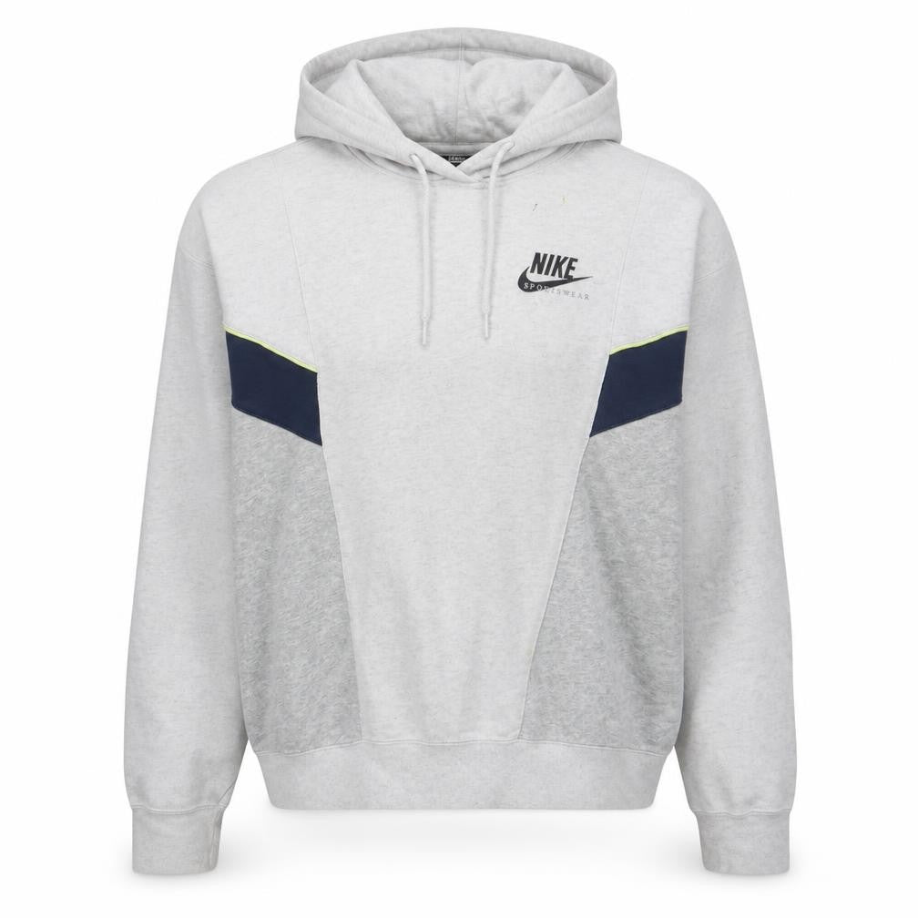 Nike Women's Grey Colourblock Pullover Hoodie XL - Casual Cotton Blend