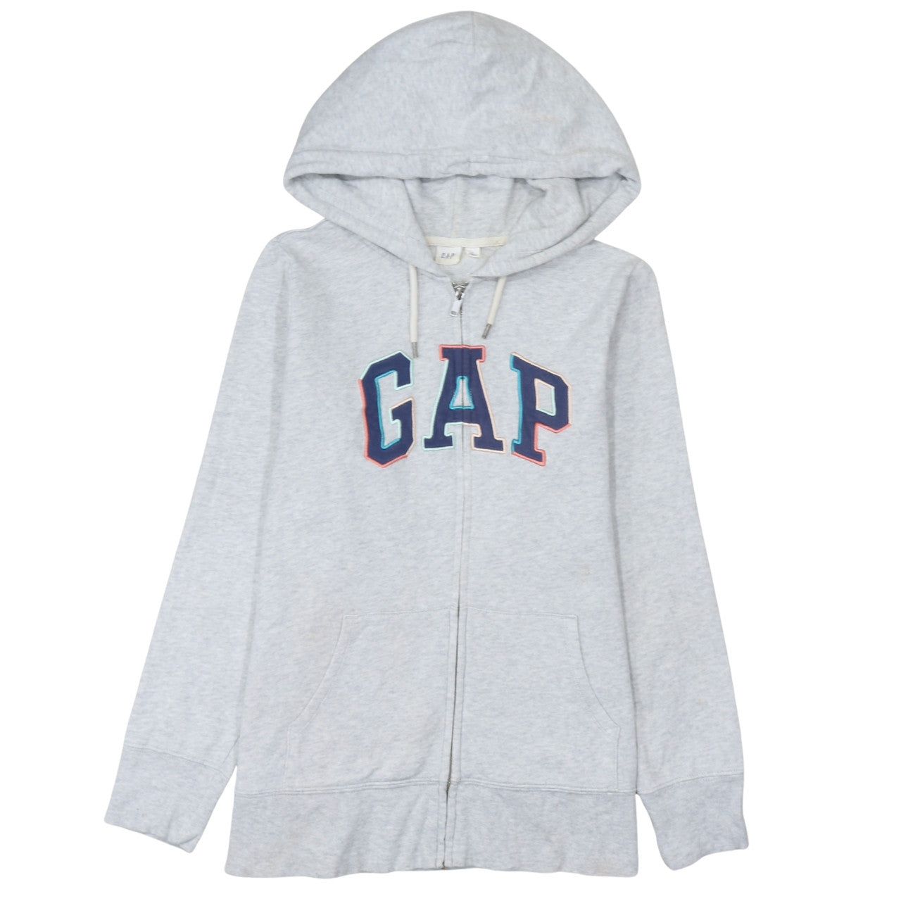 GAP Women Grey Full Zip Hoodie Medium Hooded Sweatshirt Casual