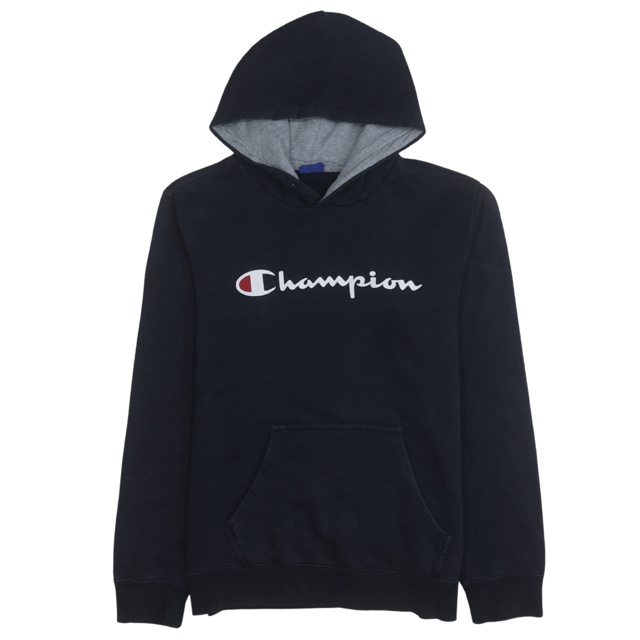 Champion Men’s Navy Pullover Hoodie Medium Fleece Logo Sweatshirt