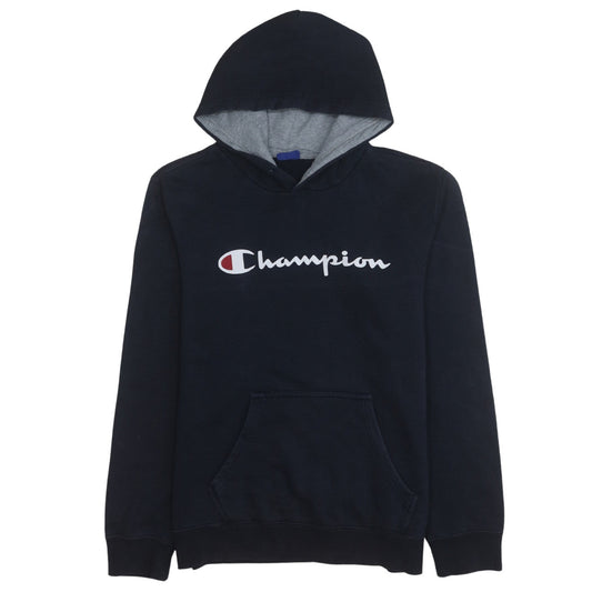 Champion Men’s Navy Pullover Hoodie Medium Fleece Logo Sweatshirt