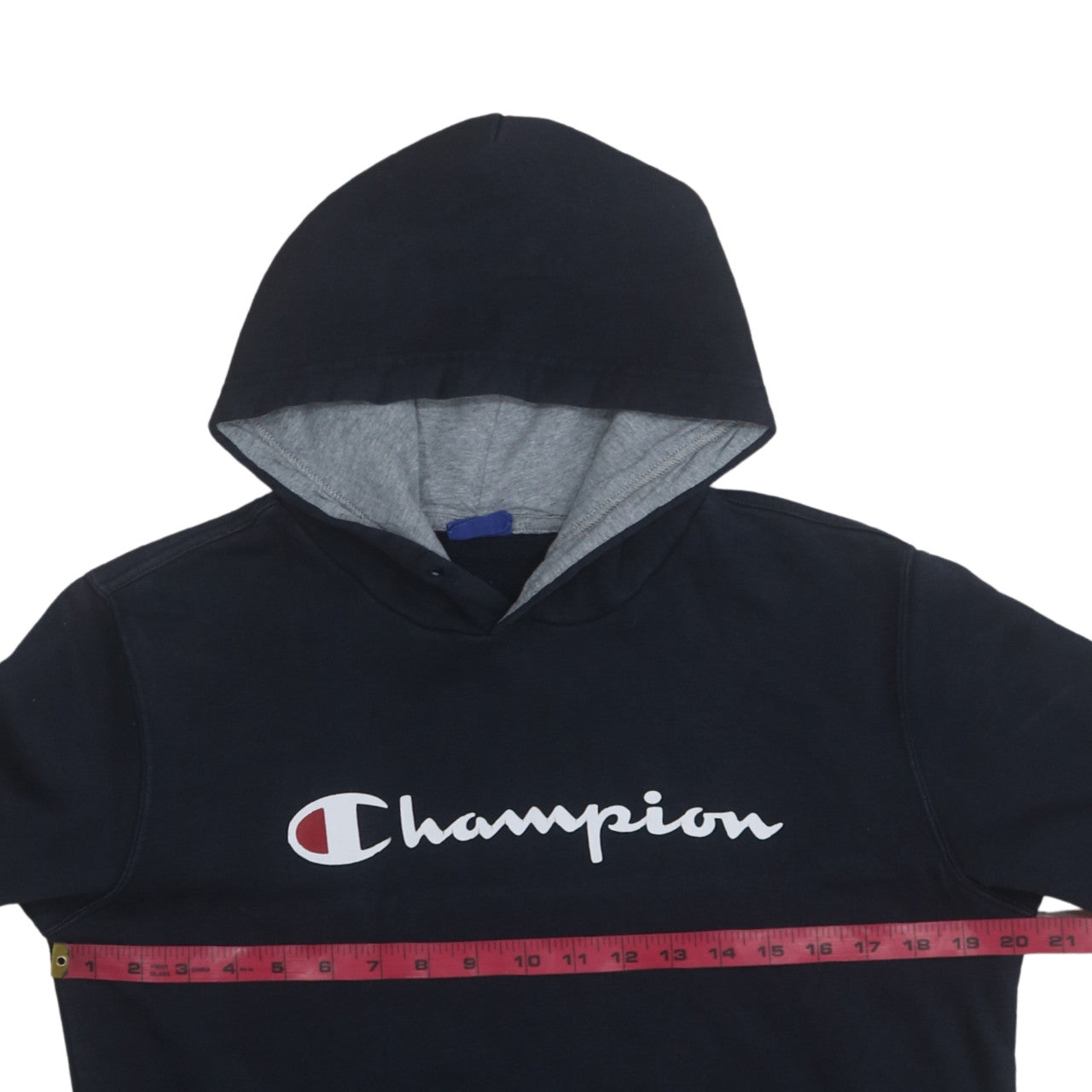 Champion Men’s Navy Pullover Hoodie Medium Fleece Logo Sweatshirt