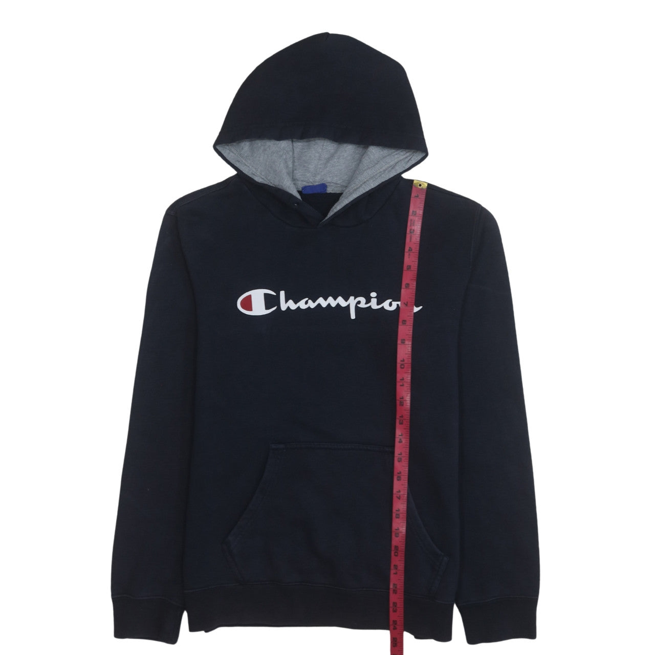 Champion Men’s Navy Pullover Hoodie Medium Fleece Logo Sweatshirt