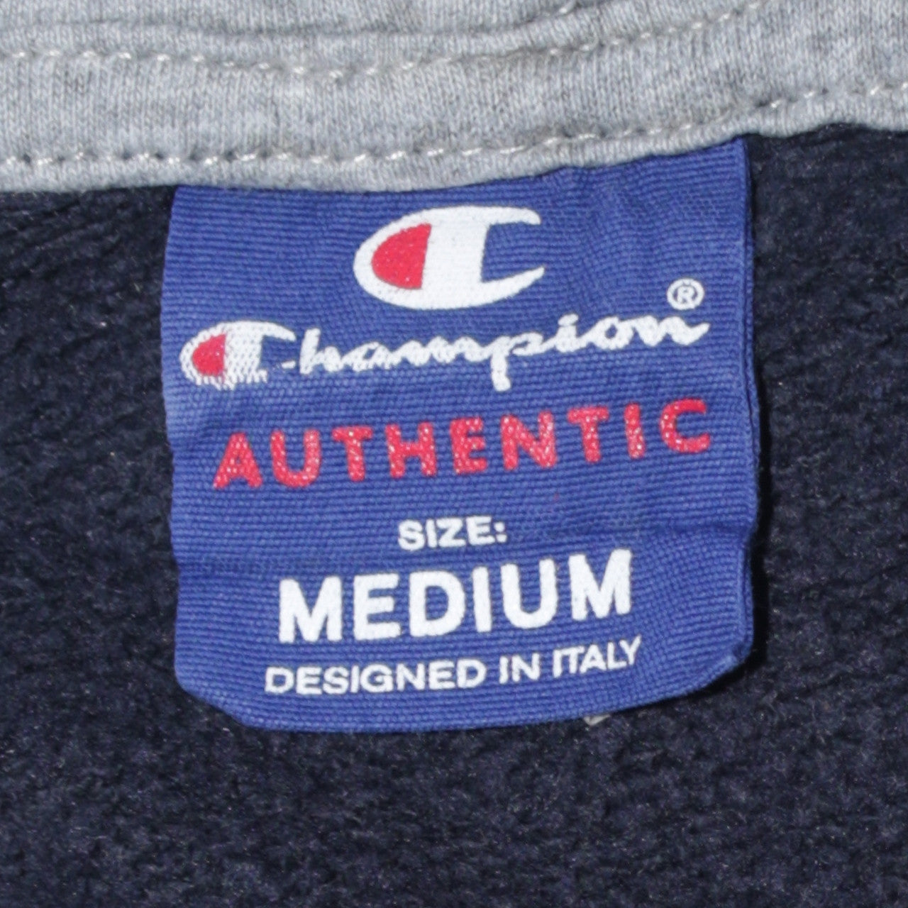 Champion Men’s Navy Pullover Hoodie Medium Fleece Logo Sweatshirt