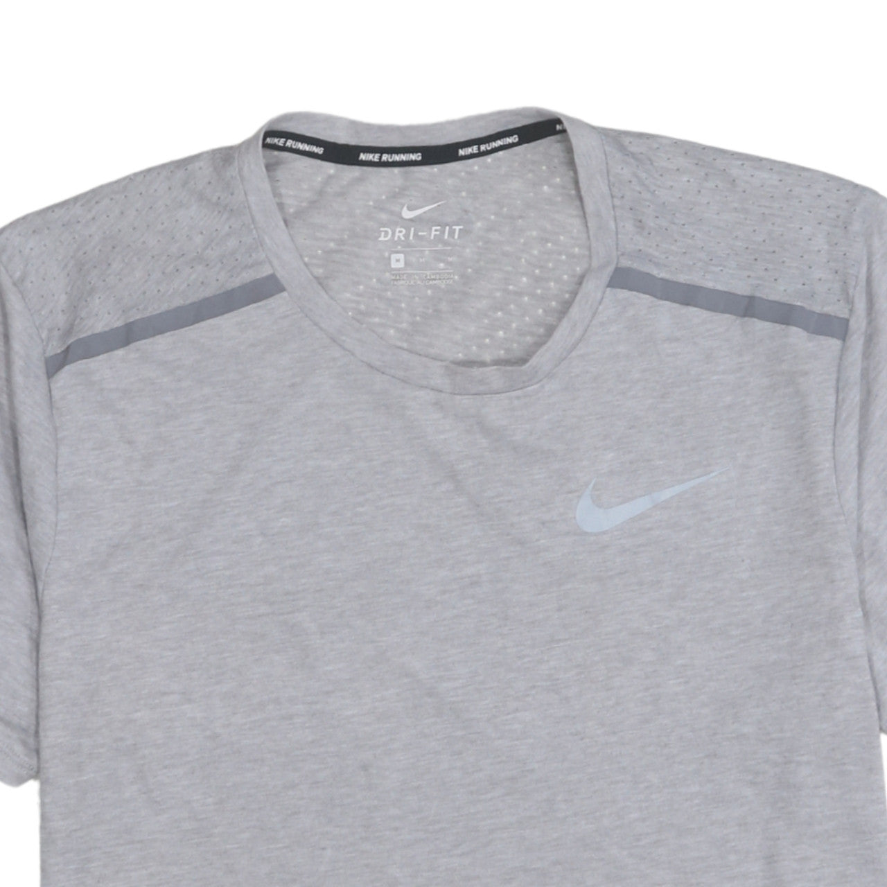 Nike Men's Grey Dri-FIT Running T-Shirt Size M