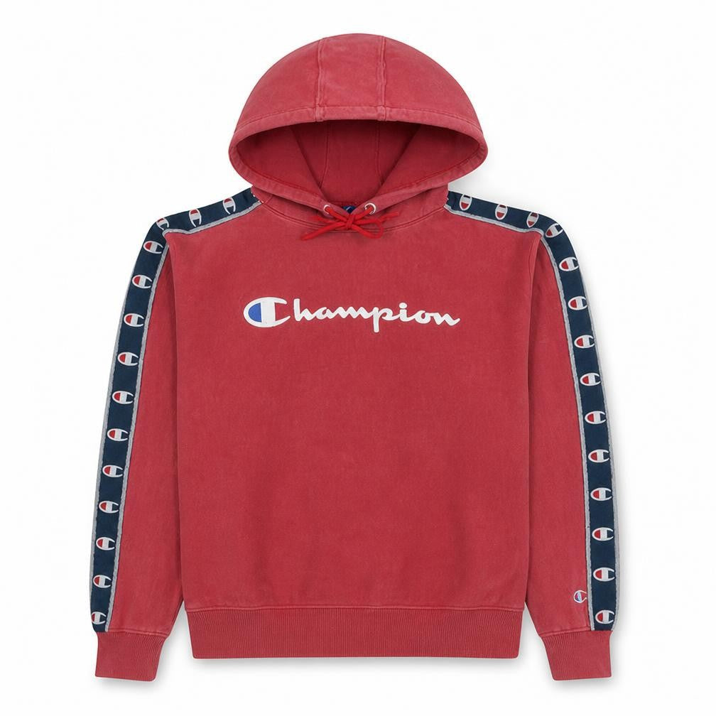Champion Men's Red Pullover Hoodie Small Logo Fleece Sweatshirt