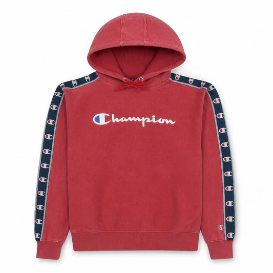 Champion Men's Red Pullover Hoodie Small Logo Fleece Sweatshirt