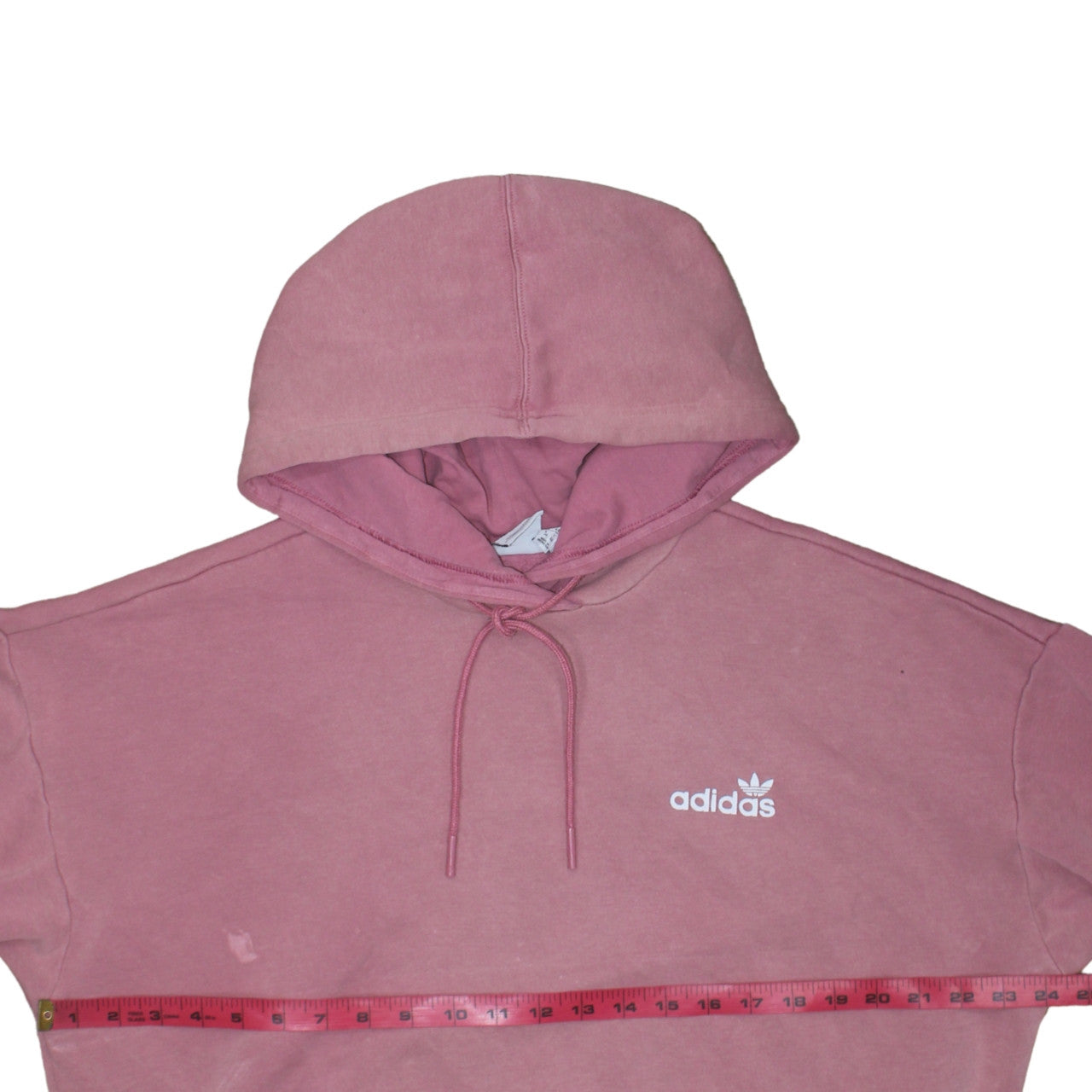 Adidas Womens Pink Pullover Hoodie Size 12 Relaxed Fit Cotton Blend