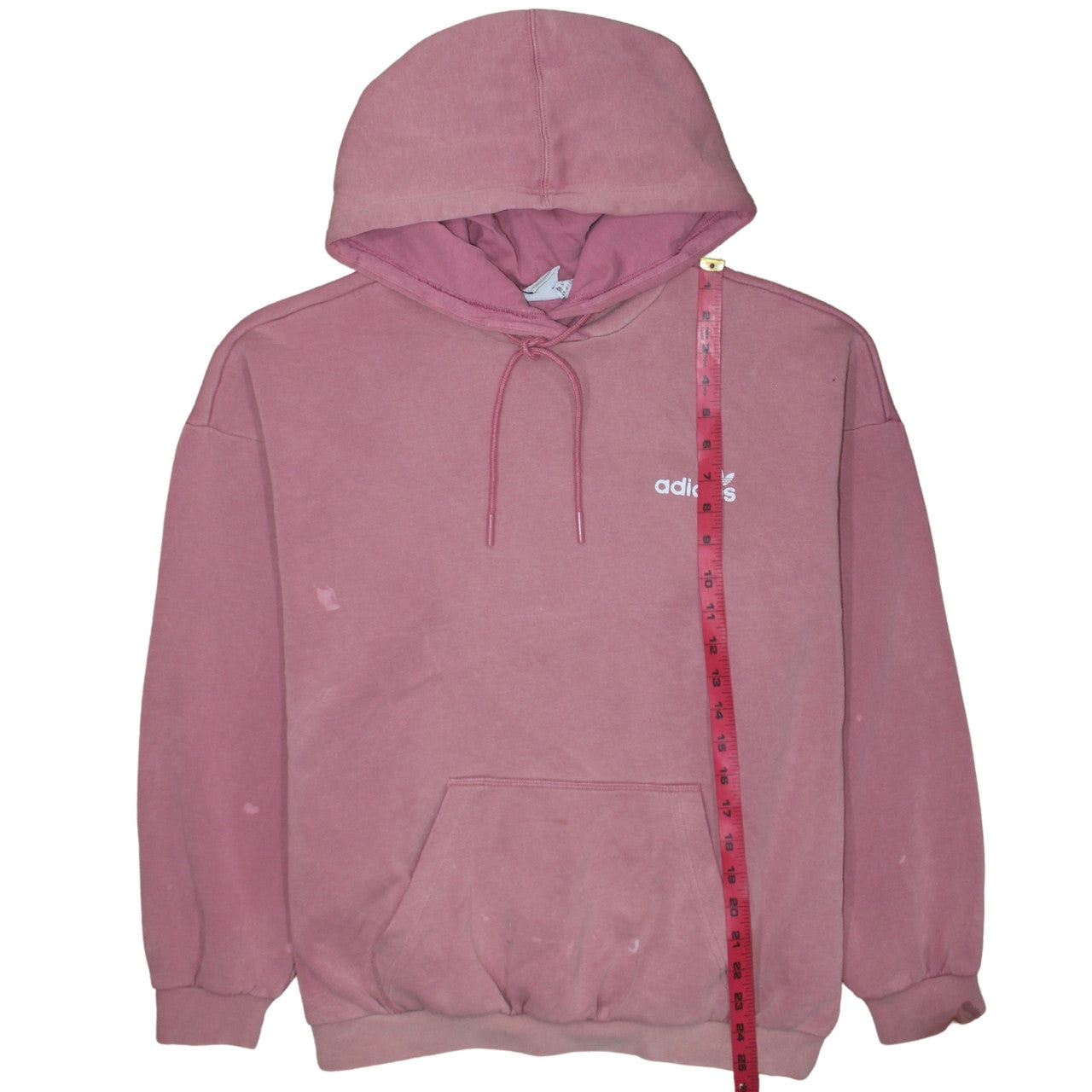 Adidas Womens Pink Pullover Hoodie Size 12 Relaxed Fit Cotton Blend