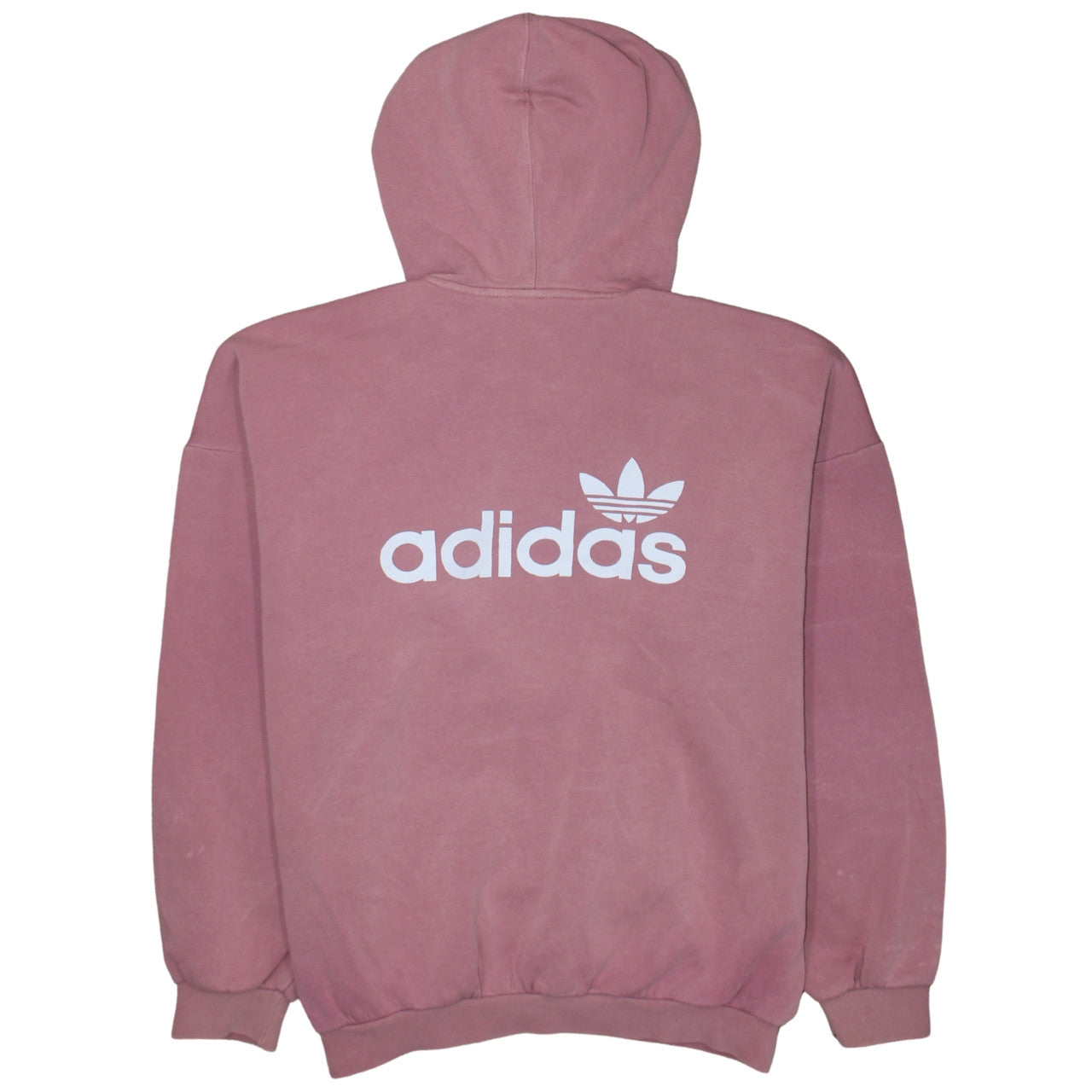 Adidas Womens Pink Pullover Hoodie Size 12 Relaxed Fit Cotton Blend