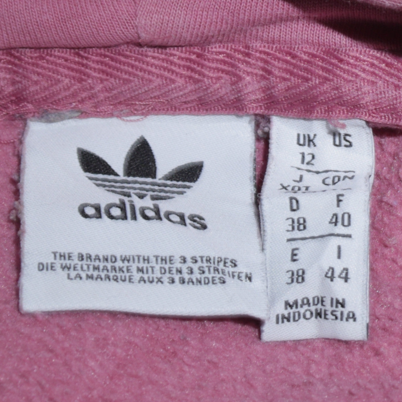 Adidas Womens Pink Pullover Hoodie Size 12 Relaxed Fit Cotton Blend