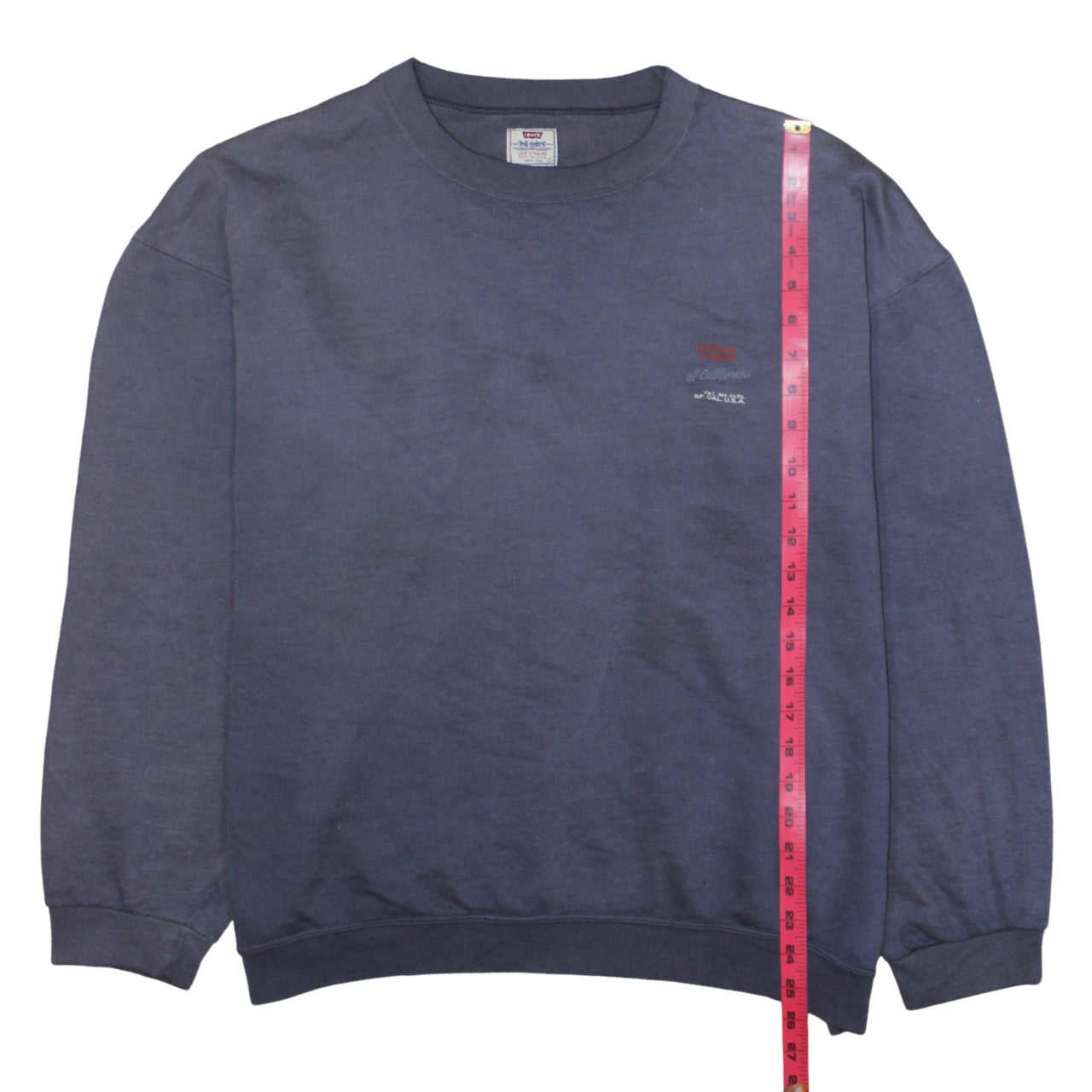 Levi's Men's Blue Crew Neck Fleece Sweatshirt Size L Vintage Pullover