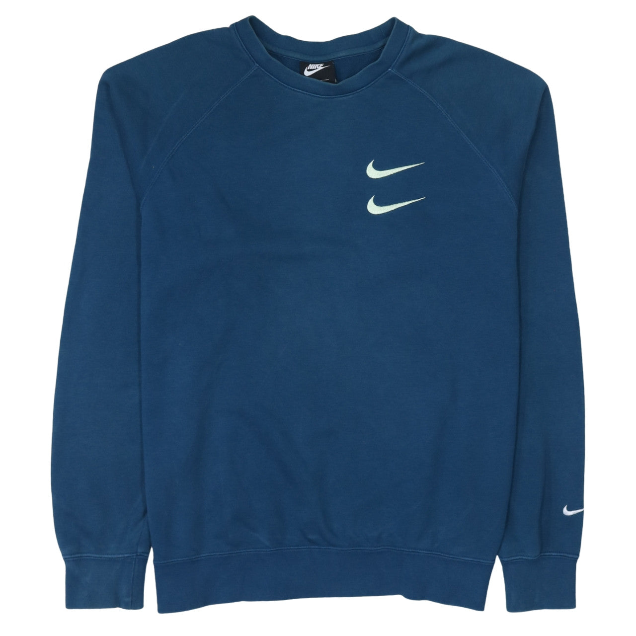 Nike Men's Blue Pullover Sweatshirt L Logo Graphic Crew Neck