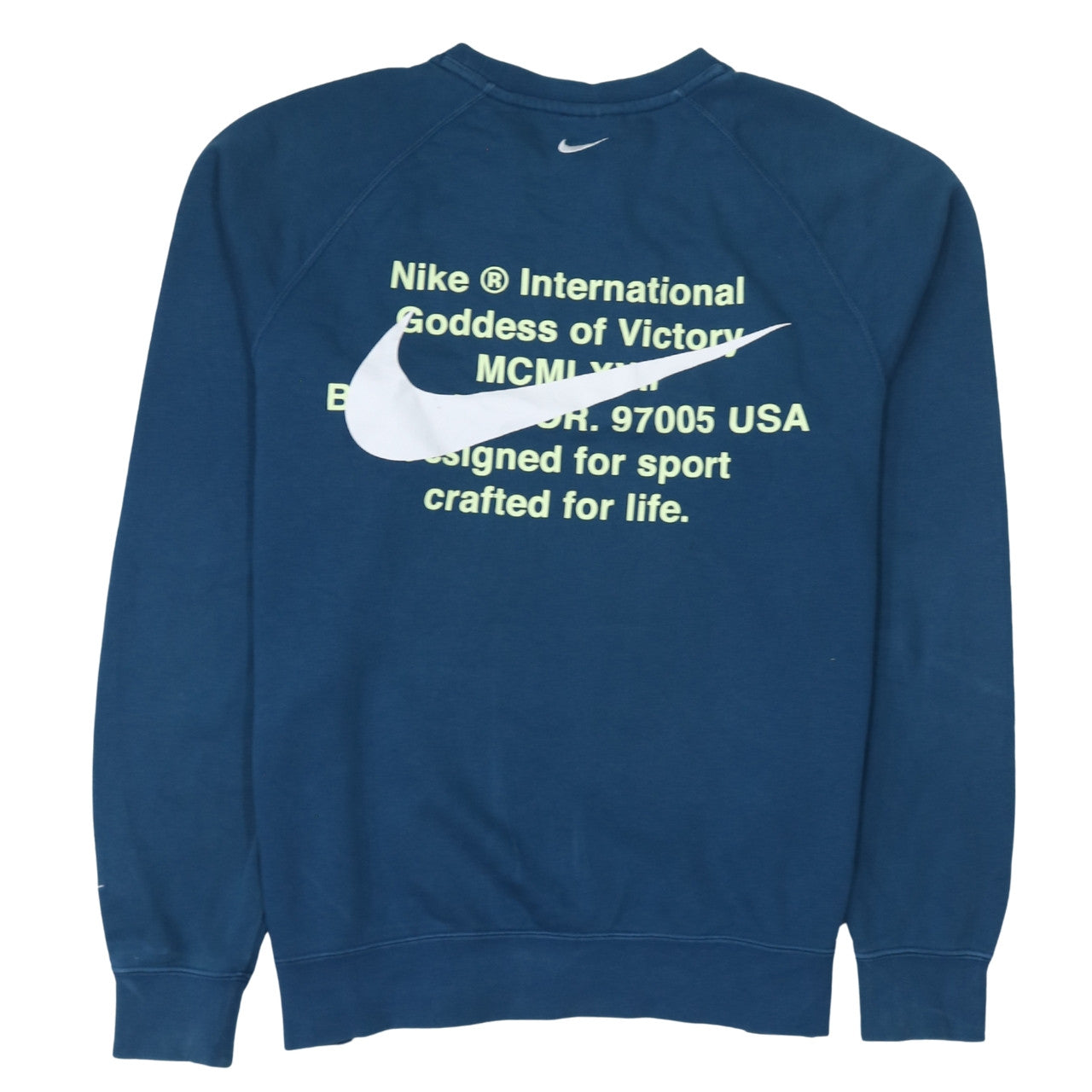 Nike Men's Blue Pullover Sweatshirt L Logo Graphic Crew Neck