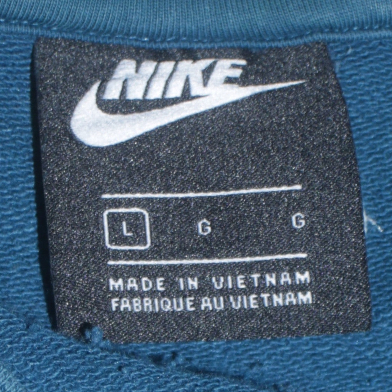 Nike Men's Blue Pullover Sweatshirt L Logo Graphic Crew Neck