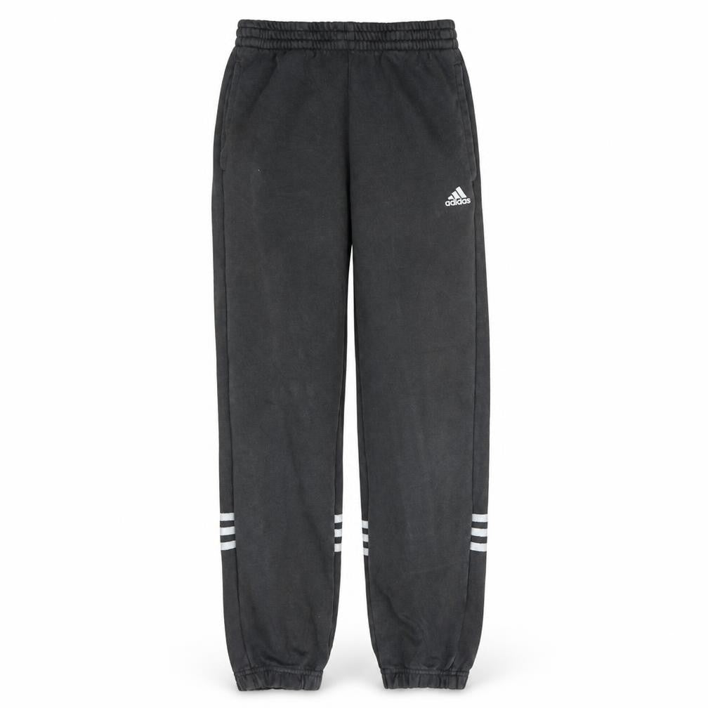 Adidas Boys Black Track Pants 11-12 Years Elastic Waist Fleece Joggers