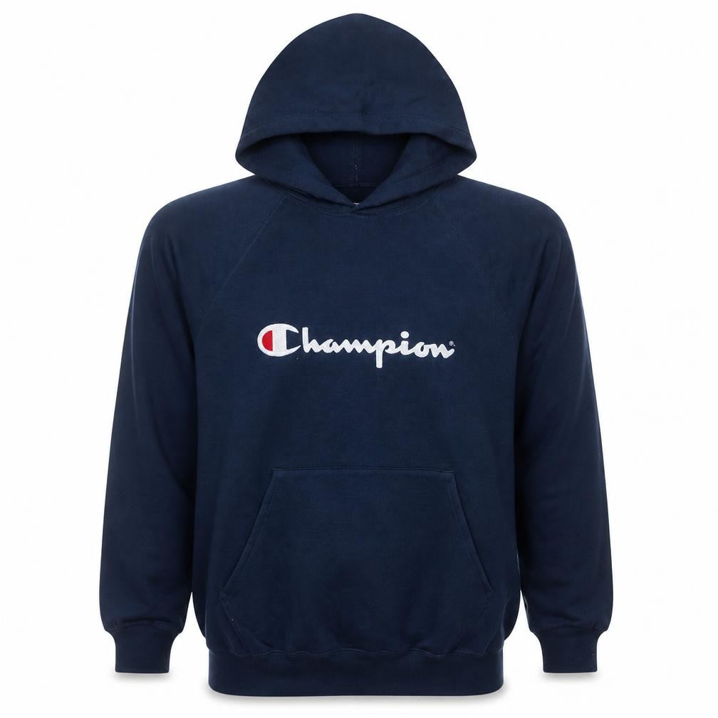 Champion Men's Blue Pullover Hoodie L Embroidered Logo