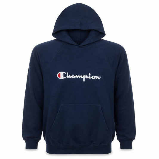 Champion Men's Blue Pullover Hoodie L Embroidered Logo