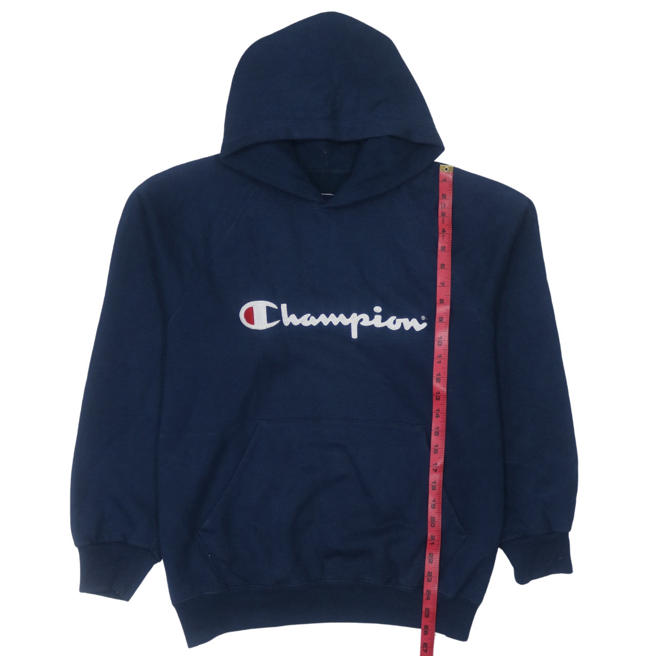 Champion Men's Blue Pullover Hoodie L Embroidered Logo