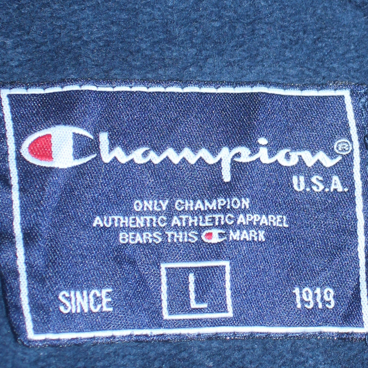 Champion Men's Blue Pullover Hoodie L Embroidered Logo