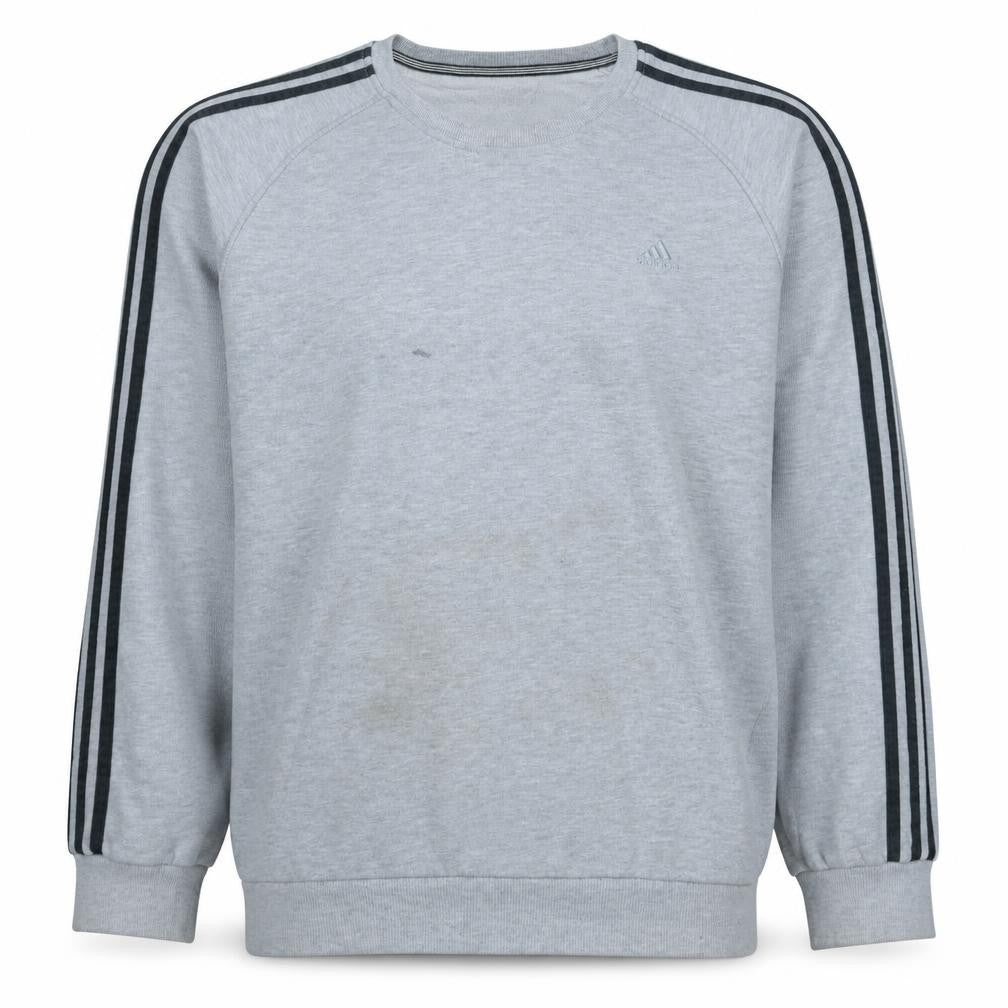 Adidas Men Grey XL Pullover Sweatshirt Crew Neck Sports Top