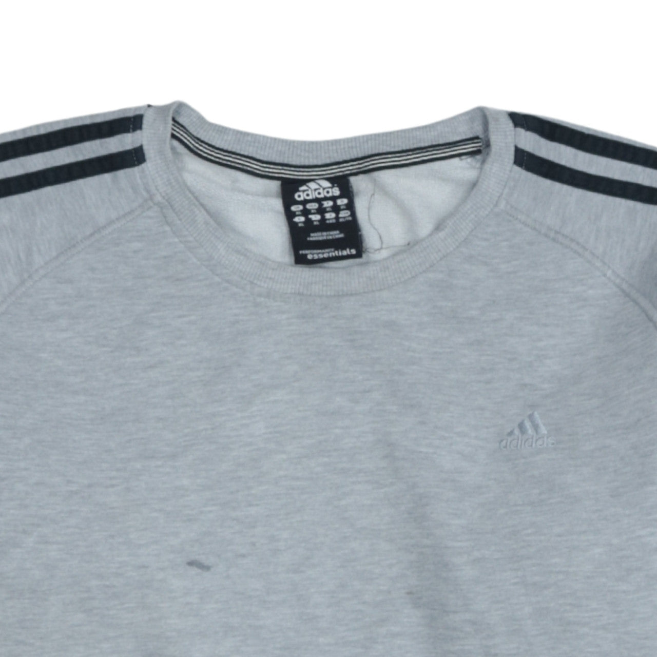 Adidas Men Grey XL Pullover Sweatshirt Crew Neck Sports Top