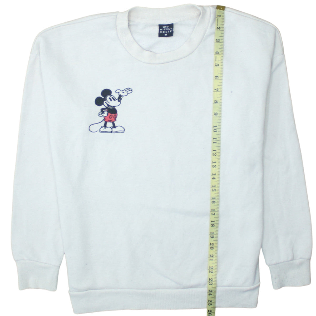 Back view of Disney Mickey Mouse White Sweatshirt Women UK 12-14 Pullover Cotton Blend