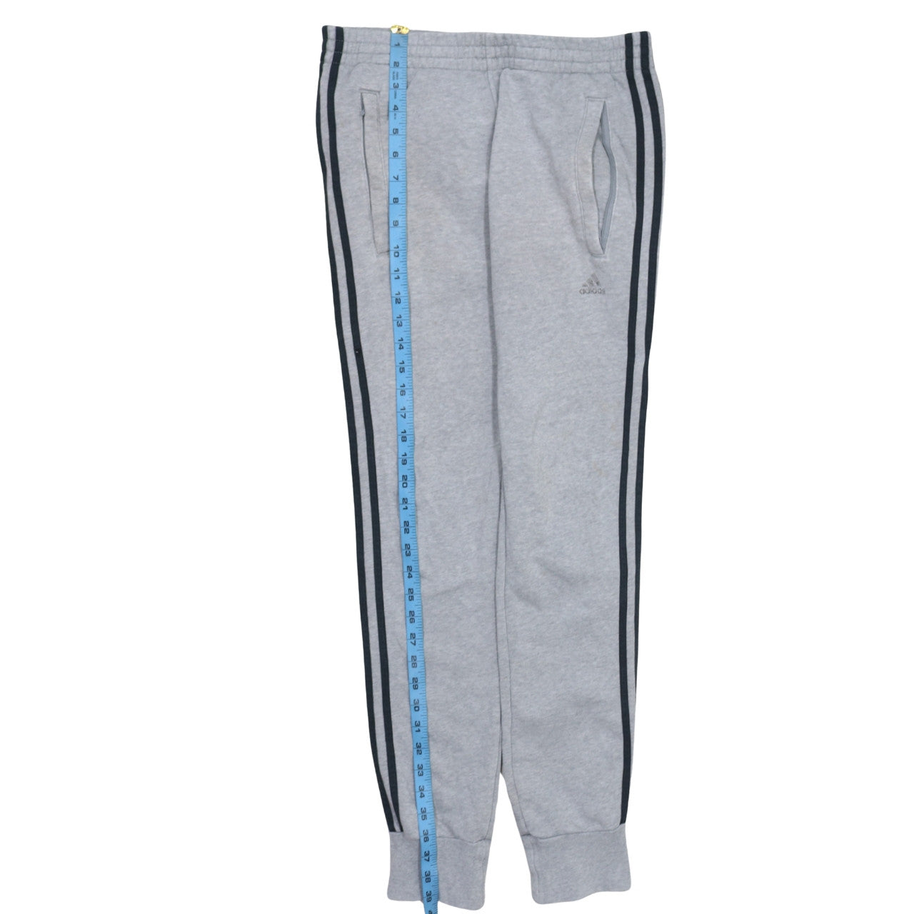 Adidas Men's Grey Jogger Sweatpants XS Tapered Fit Side Stripe