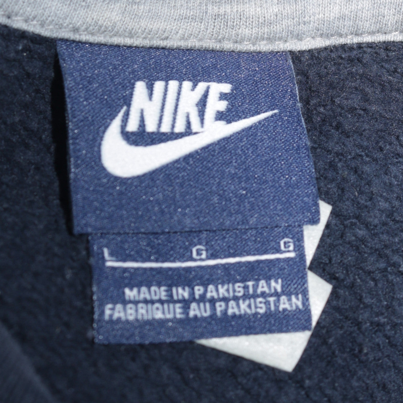 Nike Men's Grey and Blue Pullover Sweatshirt L Sports Crew Neck