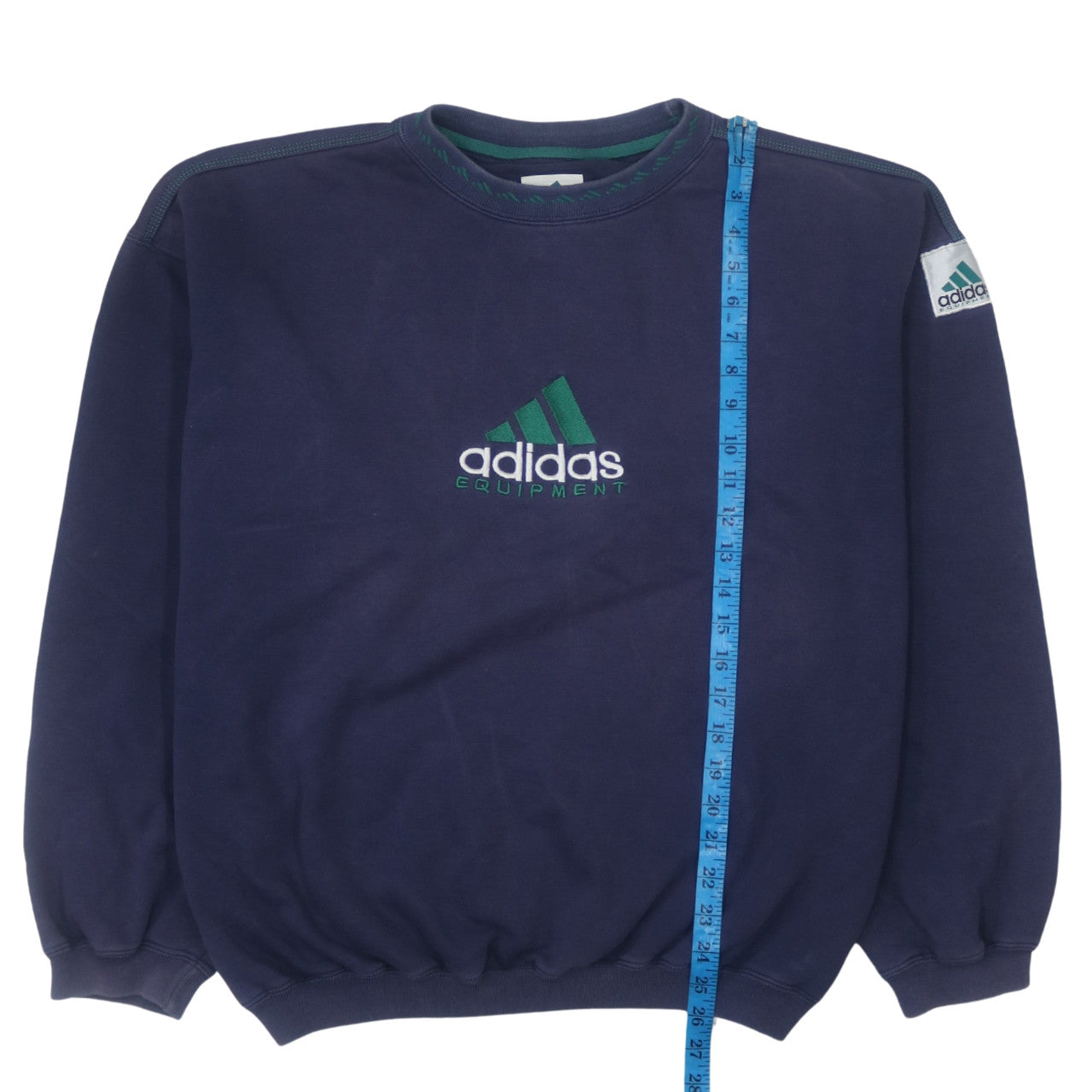 Adidas Men Blue Embroidered 90s Equipment Sweatshirt Size L