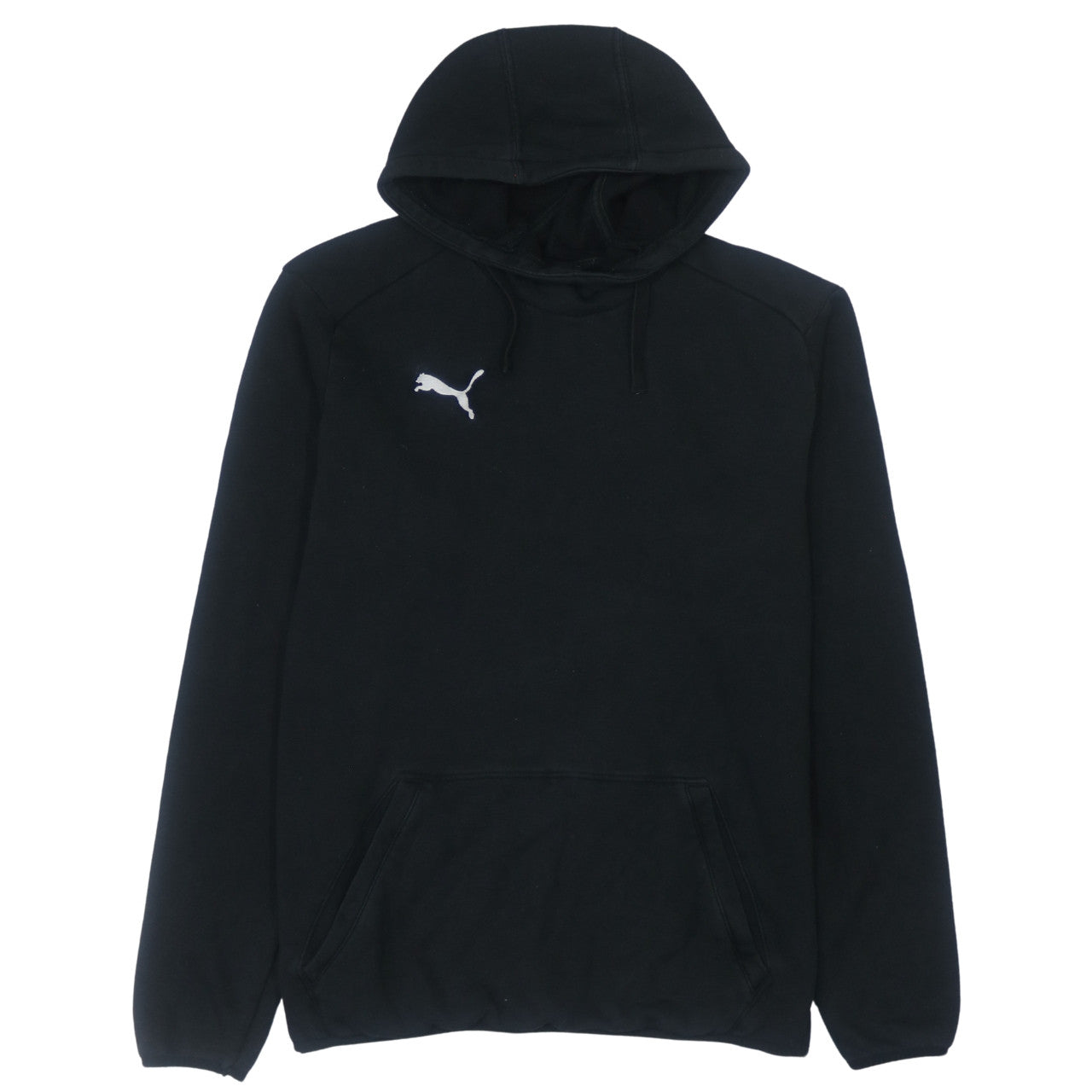 Puma Men's Black Small Pullover Hoodie with Logo and Pockets