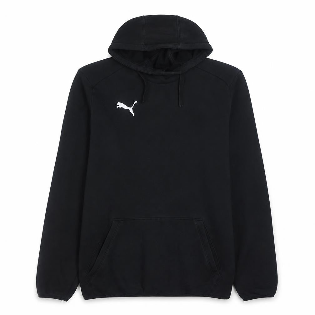 Puma Men's Black Small Pullover Hoodie with Logo and Pockets