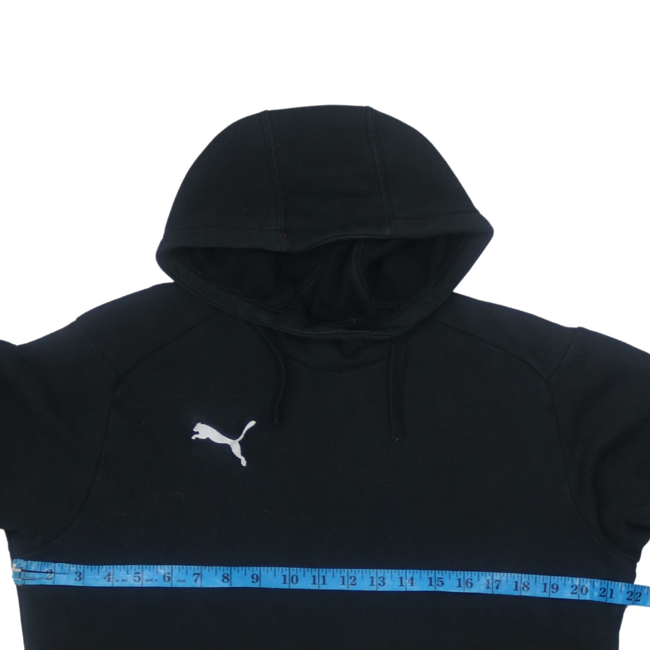Puma Men's Black Small Pullover Hoodie with Logo and Pockets
