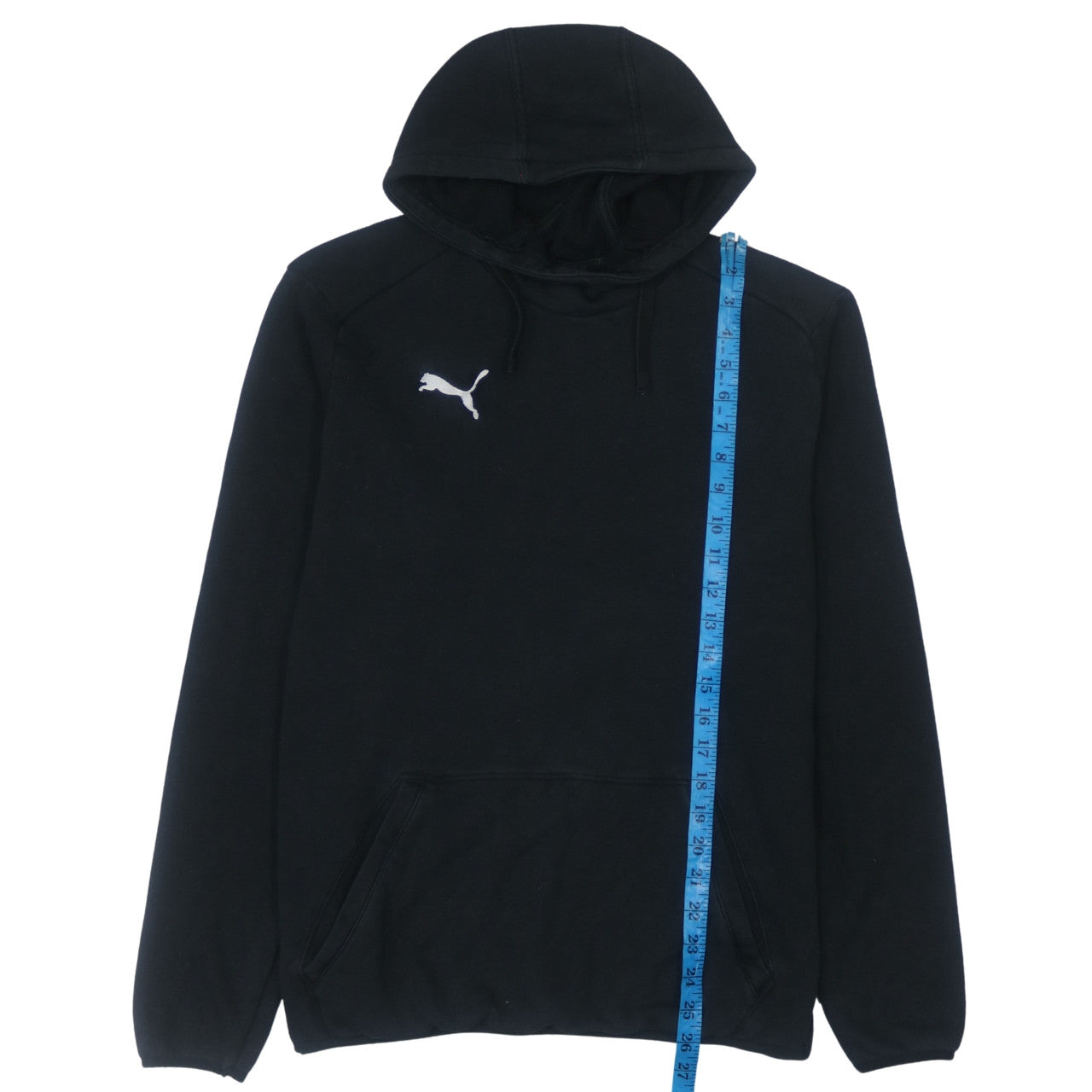 Puma Men's Black Small Pullover Hoodie with Logo and Pockets
