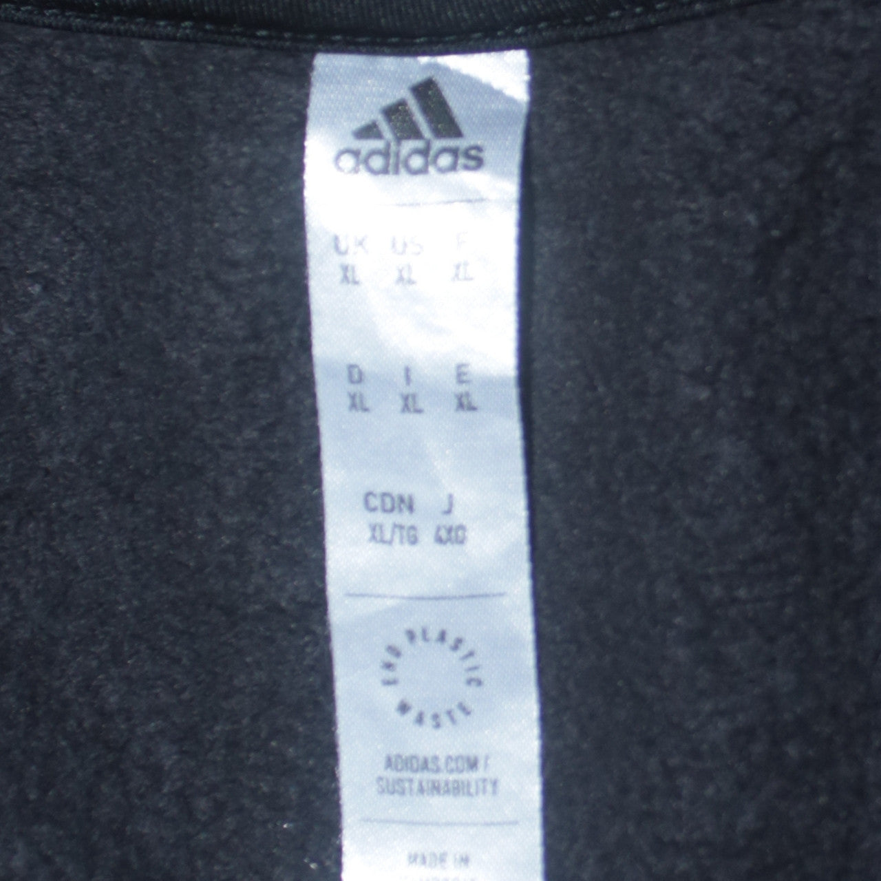 Adidas Men's Black XL Pullover Sweatshirt Crew Neck Fleece