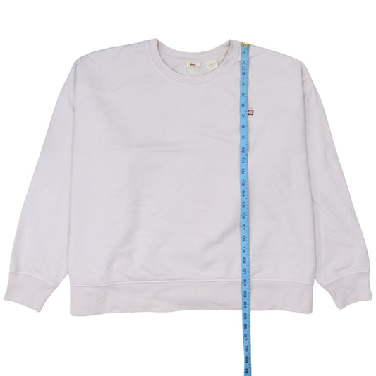 Levi's Women White Crew Neck Pullover Sweatshirt Size 3XL