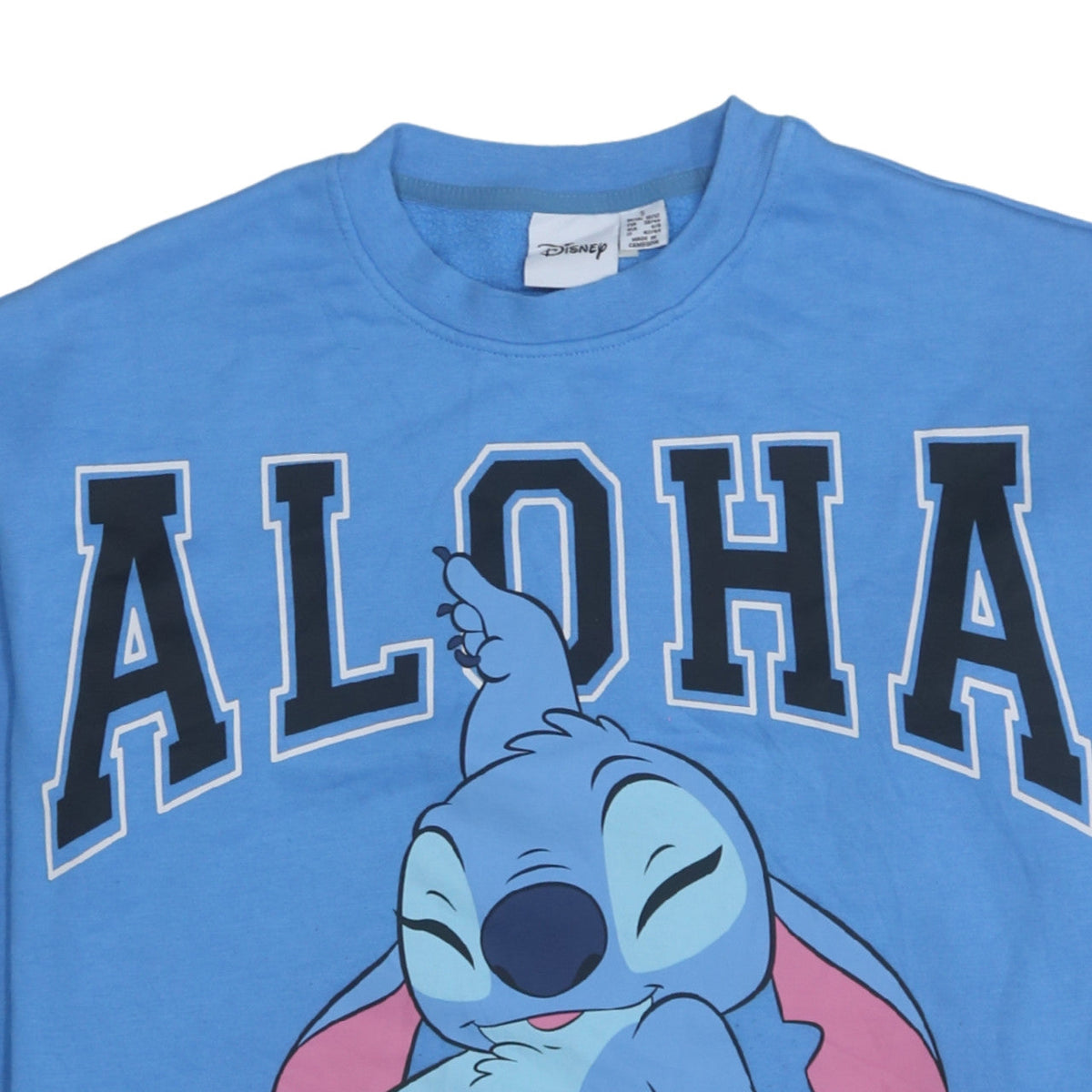 Additional view of Disney Women Blue Stitch Aloha Pullover Sweatshirt, size S