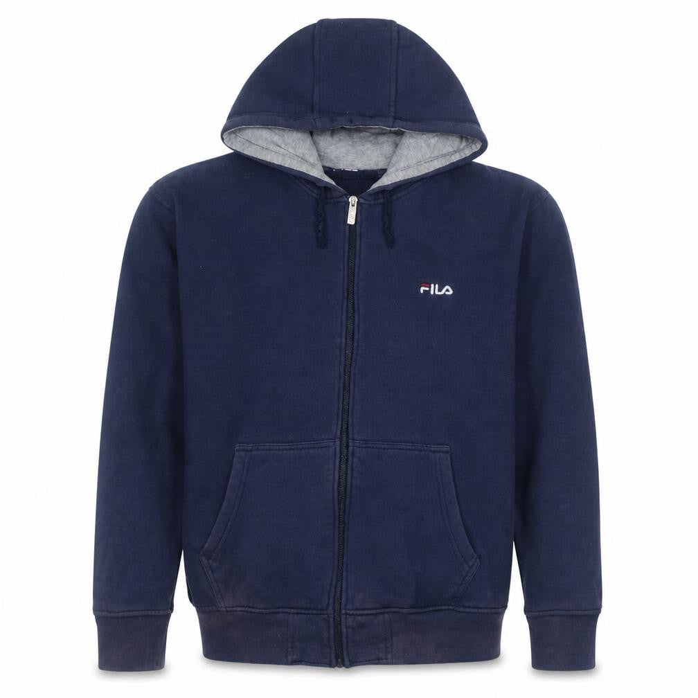 Fila Boys Blue XL Full Zip Hoodie Sweatshirt Cotton Blend Logo