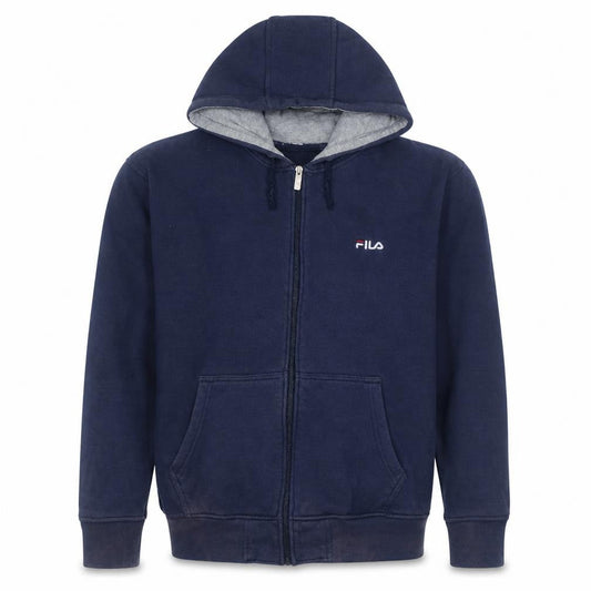 Fila Boys Blue XL Full Zip Hoodie Sweatshirt Cotton Blend Logo