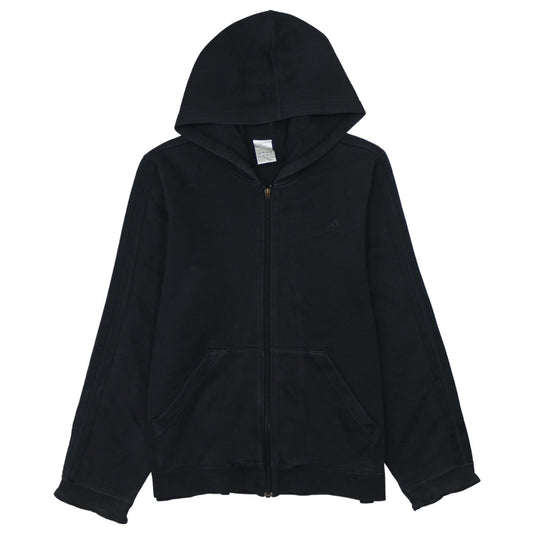 Adidas Women Black Full Zip Hoodie Cotton Blend Size M