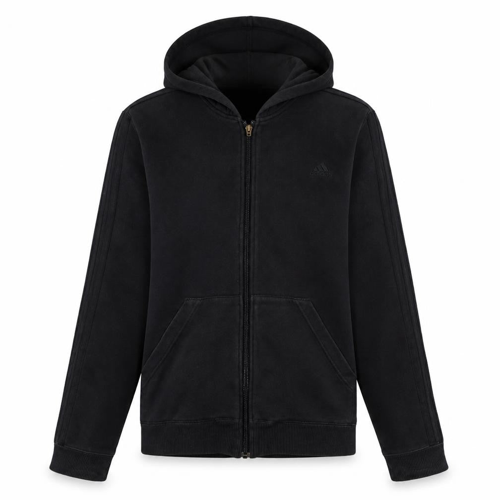 Adidas Women Black Full Zip Hoodie Cotton Blend Size M