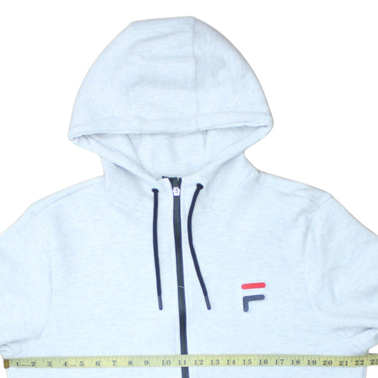 Fila Men's Grey Full Zip Hooded Sweatshirt XL Sports Style