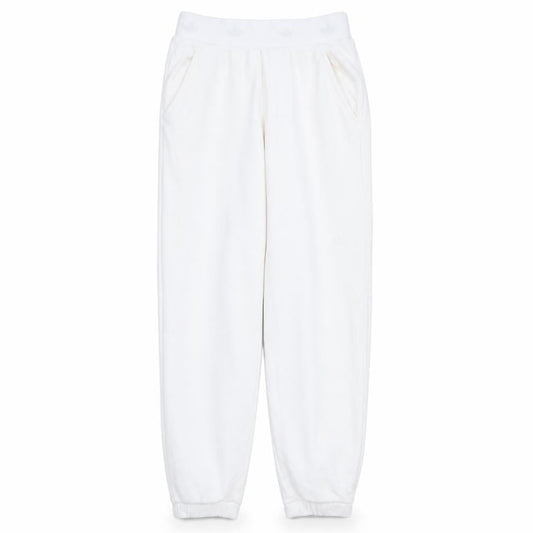 adidas Womens White Jogger Trousers Size 12 Fleece Cotton Blend