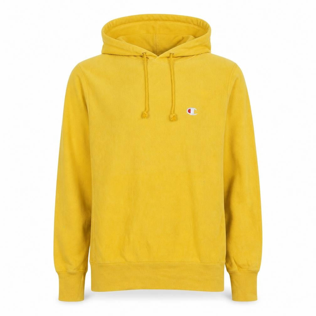 Champion Men’s Yellow Reverse Weave Pullover Hoodie Small
