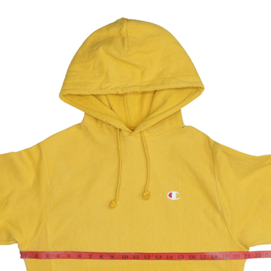 Champion Men’s Yellow Reverse Weave Pullover Hoodie Small