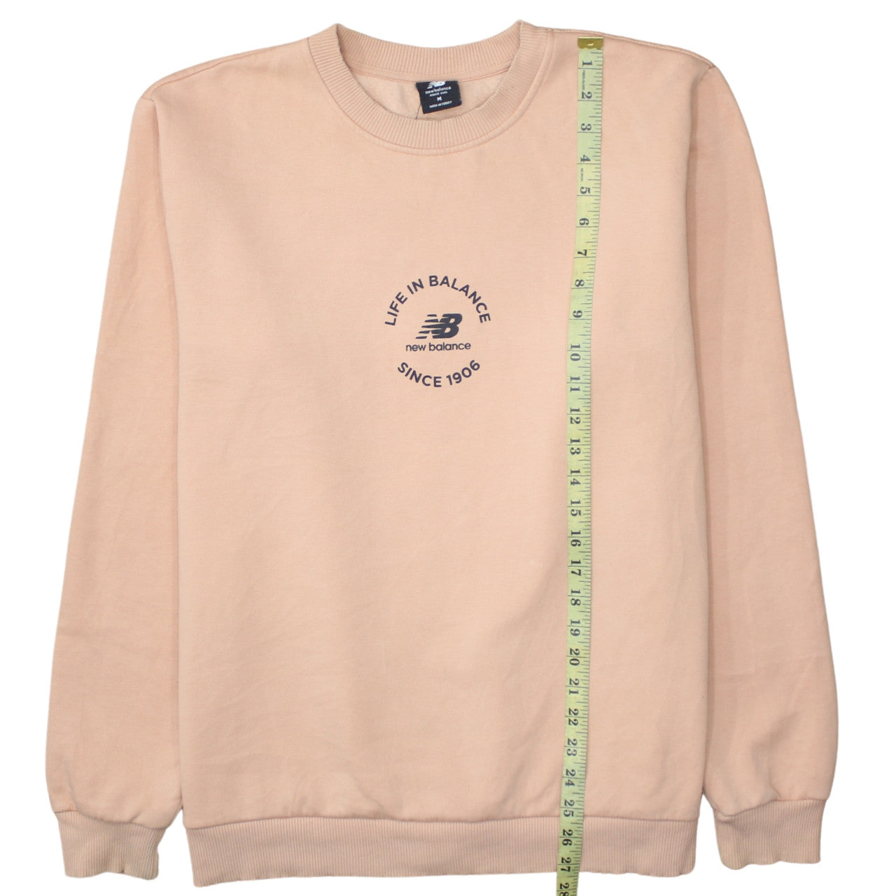 New Balance Men Beige Crew Neck Pullover Sweatshirt M