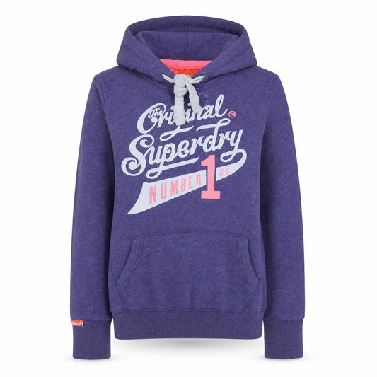 Superdry Women's Purple Pullover Hoodie M Graphic Print Casual