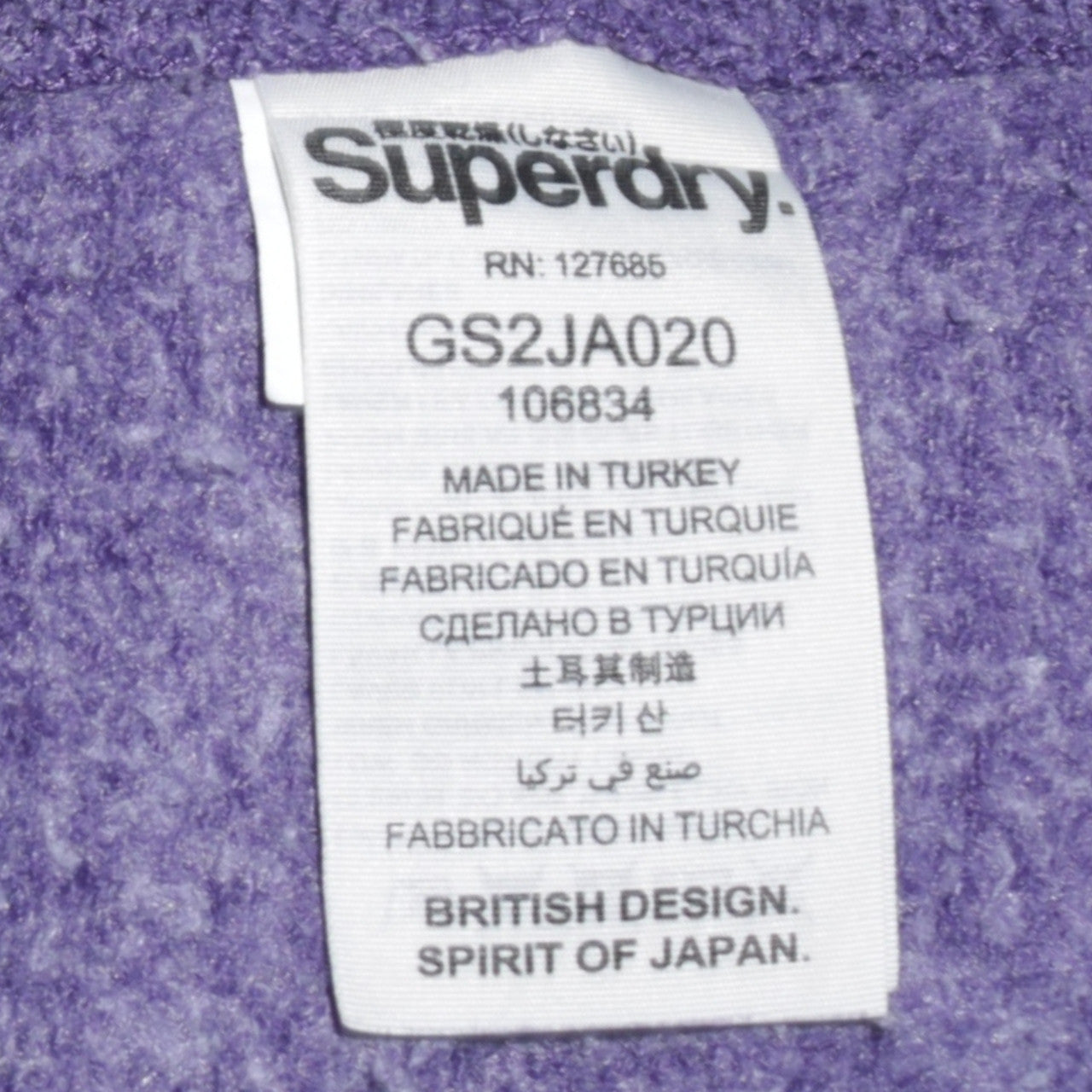 Superdry Women's Purple Pullover Hoodie M Graphic Print Casual
