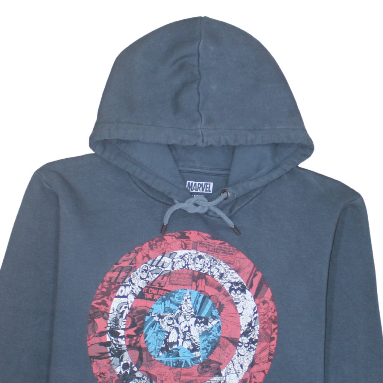 Marvel Next Men’s Blue Captain America Pullover Hoodie L Regular Fit