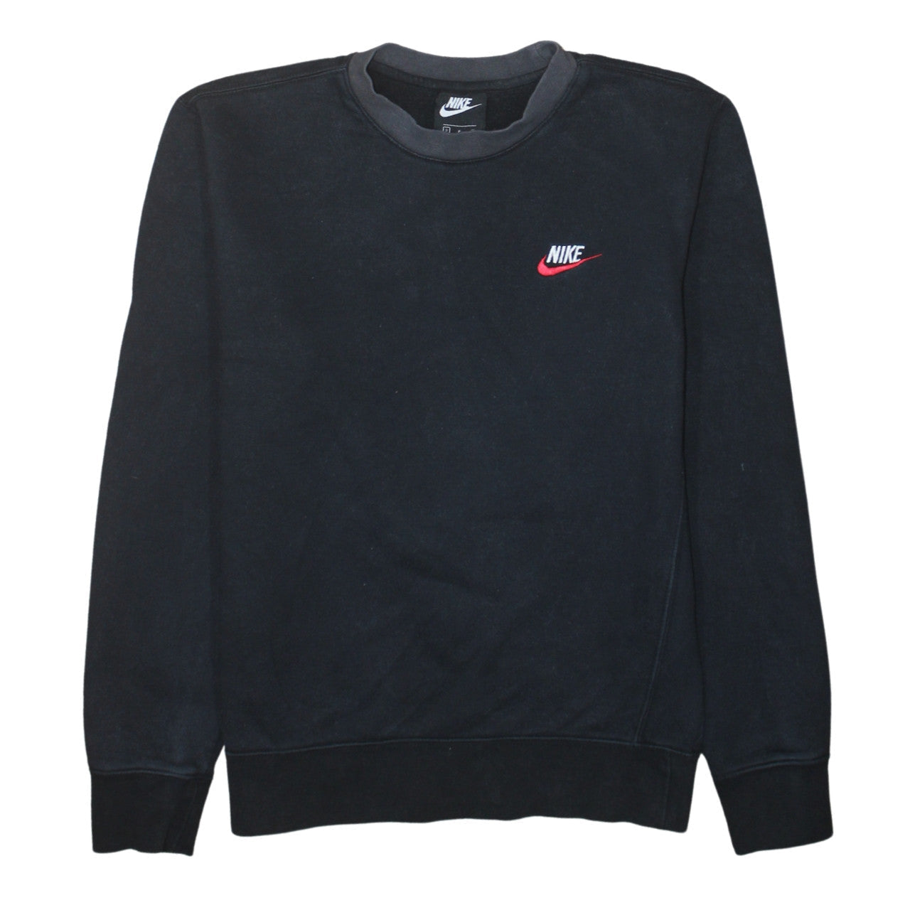Nike Men's Black Small Crew Neck Fleece Pullover Sweatshirt