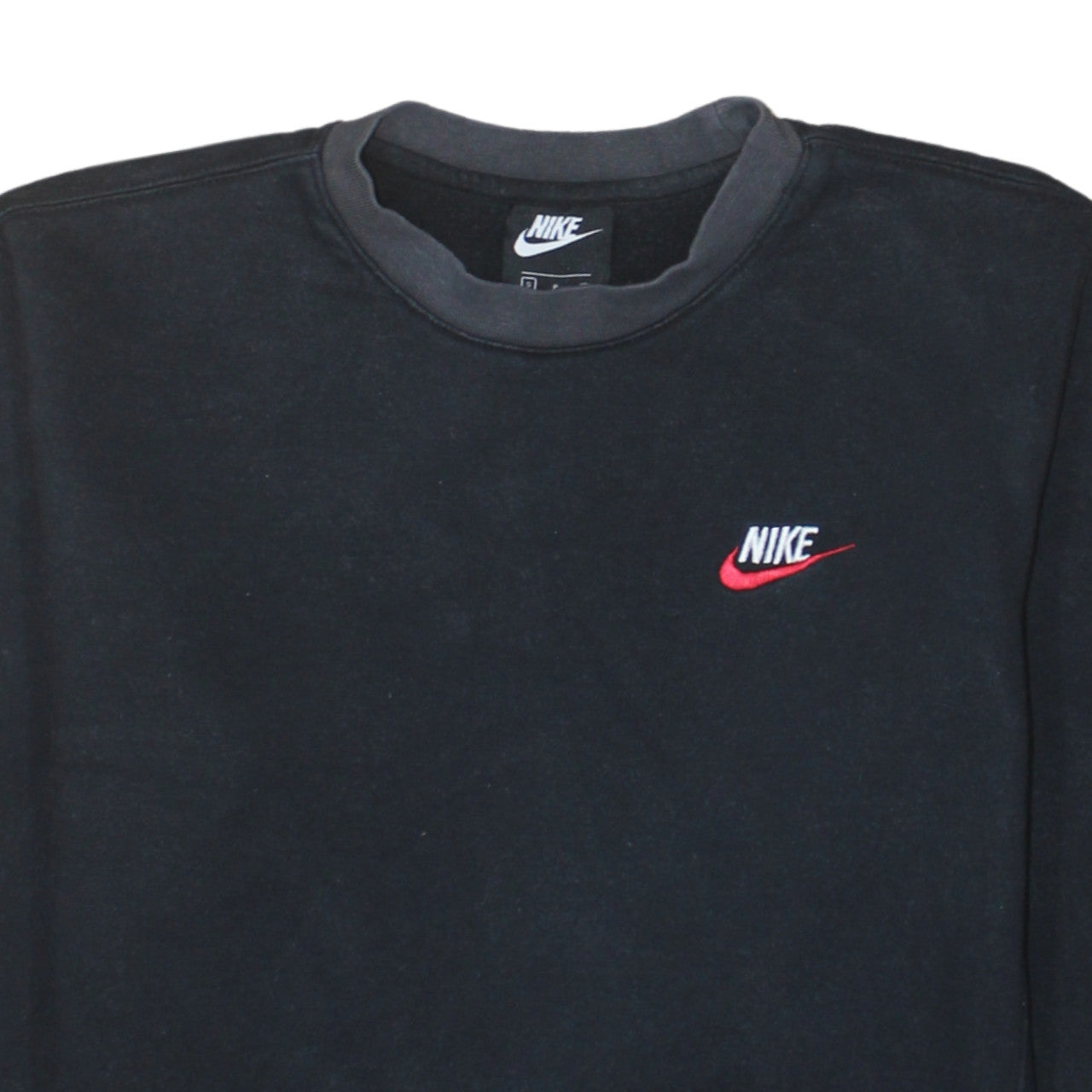Nike Men's Black Small Crew Neck Fleece Pullover Sweatshirt